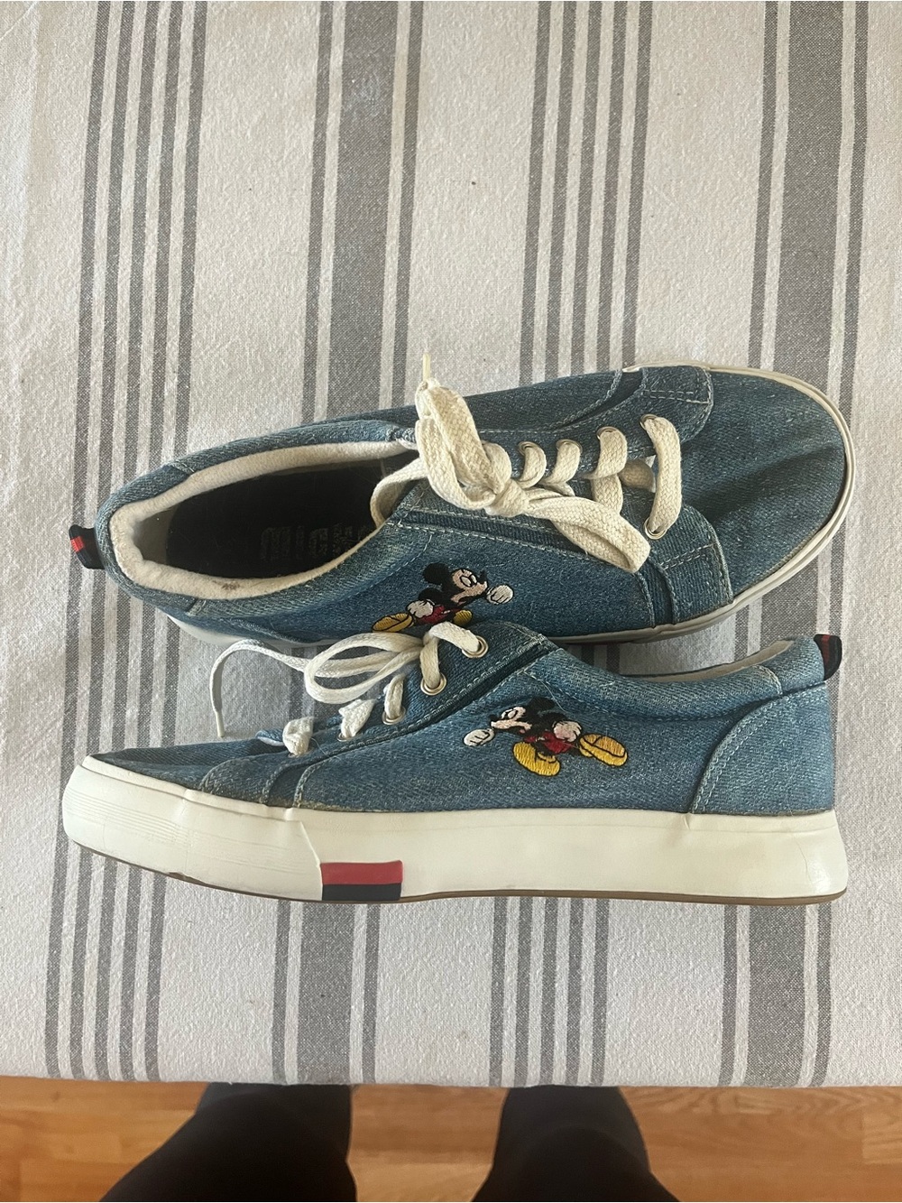 Vintage Disney Denim Mickey Mouse Low-Top Sneakers